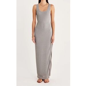 NWT Rumer Rosa Stripe Cutout Back Slit Side Maxi Dress